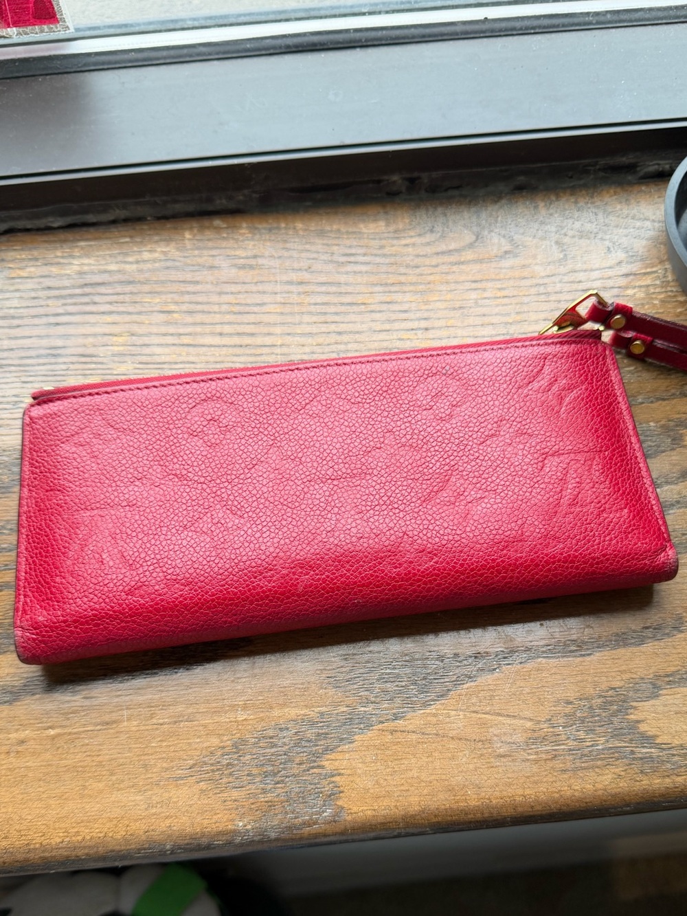 Louis Vuitton Red Zip Wallet Wristlet